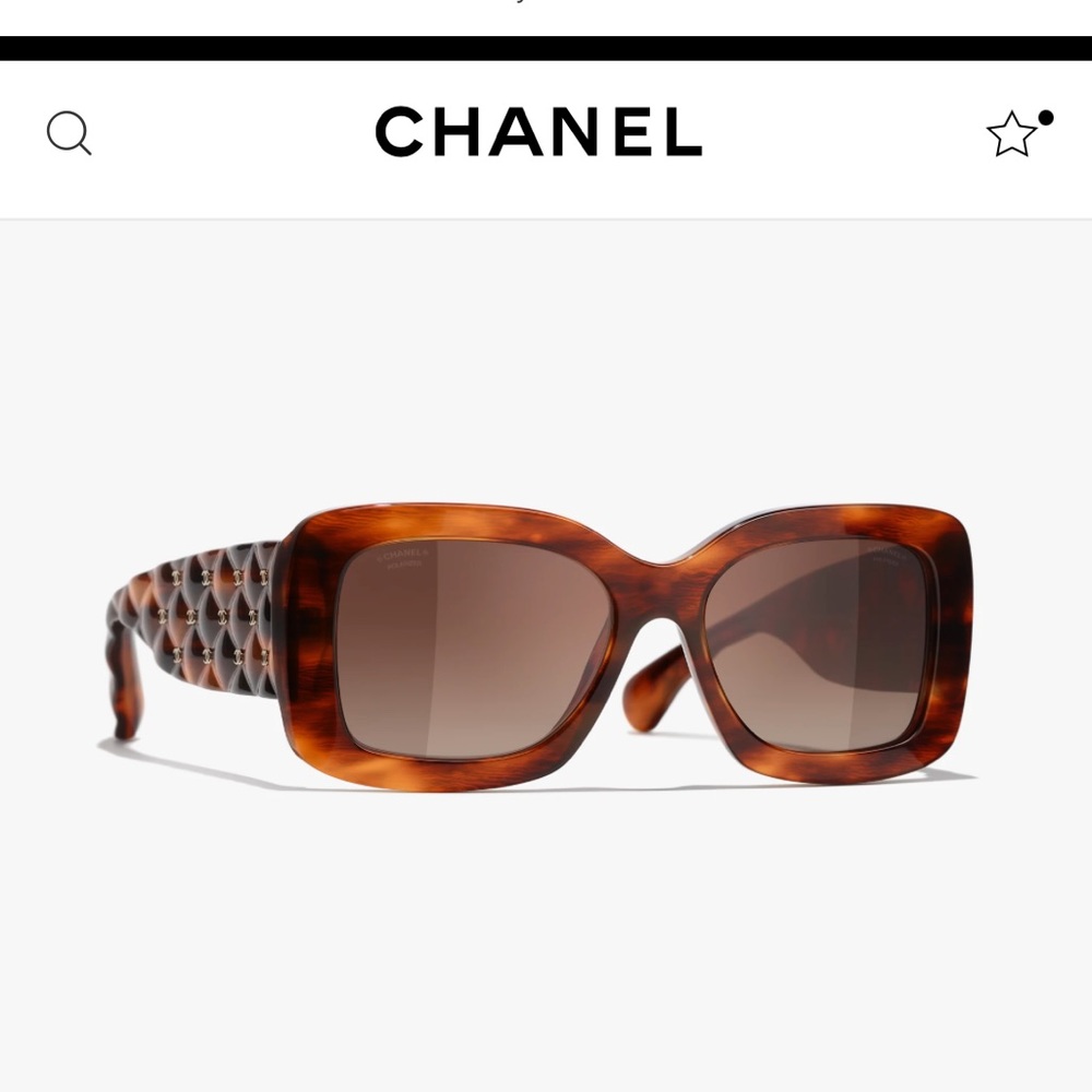 Authentic New Chanel 5483 Rectangle Sunglasses - Brown with Gold CC - Polarized!